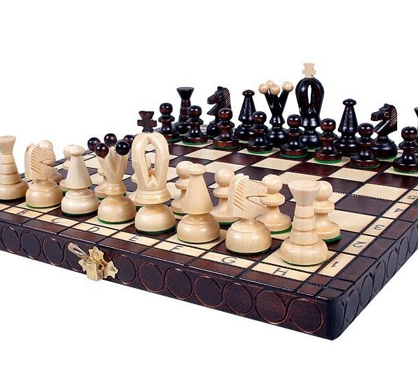 Petit Ensemble d'Échecs en Bois – Échiquier Pliable avec Compartiments de Rangement