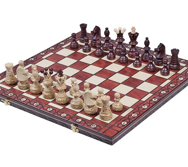 Jeu d’Échecs Décoratif en Bois - Grand Échiquier Pliant avec Rangement Individuel