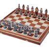 Jeu d'Échecs Thème Fantasy - Pièces en Résine Peintes à la Main - Échiquier Pliant Acajou et Sycomore