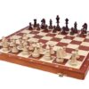 Jeu d'Échecs en Bois de Charme - Échiquier Pliant Acajou et Sycomore avec Rangement