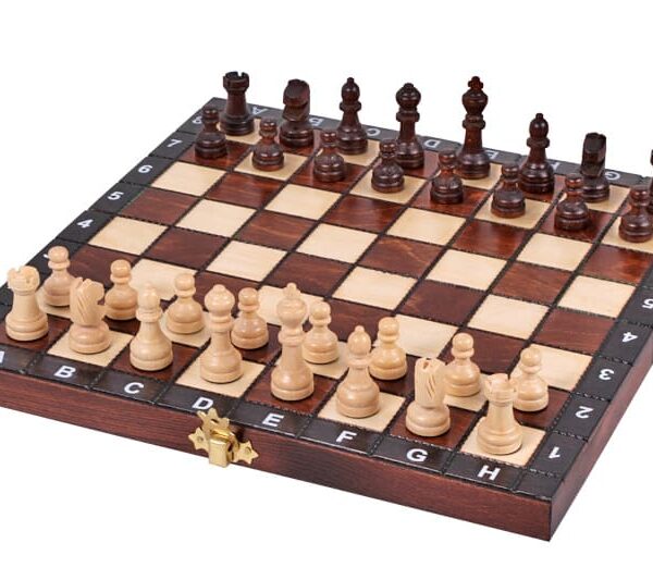 Jeu d'Échecs en Bois Compact – Ensemble Pliable pour Débutants