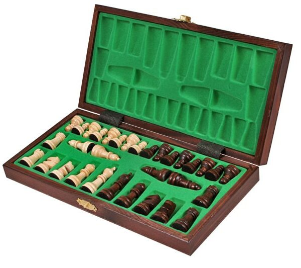 Jeu d'Échecs en Bois Compact – Ensemble Pliable pour Débutants