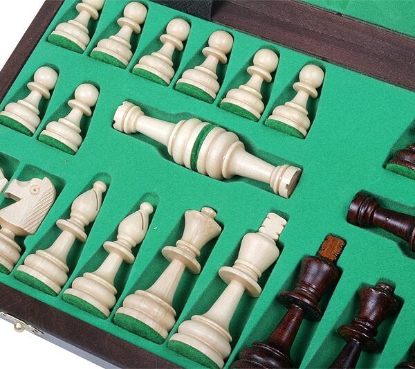 Jeu d’Échecs Pliant en Bois - Échiquier avec Rangement Intégré