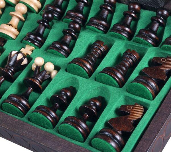 Jeu d'Échecs en Bois Pliable avec Rangement – Élégance et Mobilité