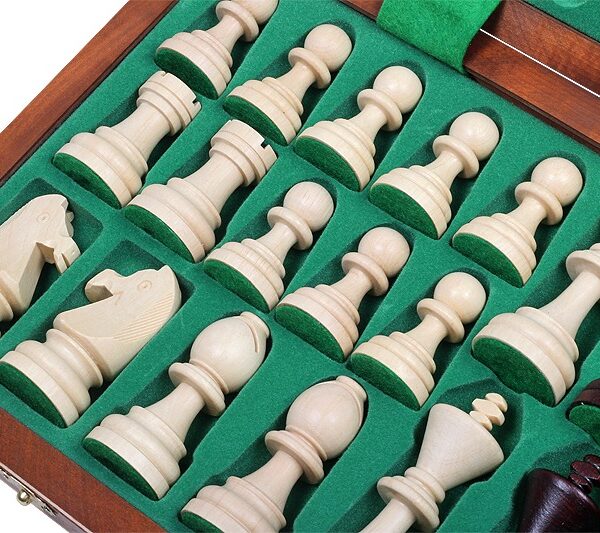 Jeu d’Échecs Staunton Taille 7 - Échiquier Pliant 50 cm avec Rangement en Bois