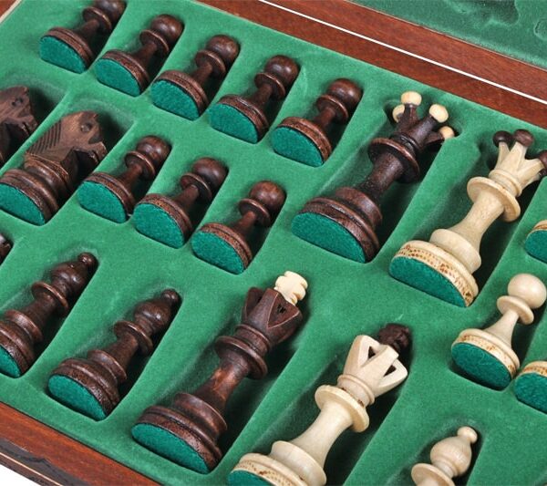 Jeu d’Échecs Pliant en Bois - Échiquier avec Rangement Individuel