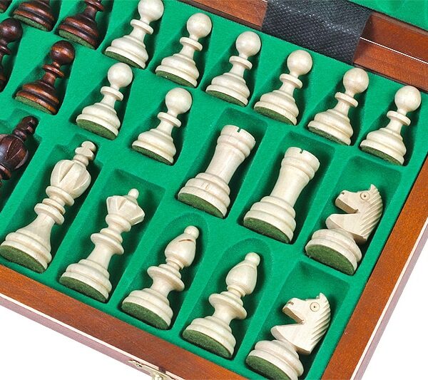 Jeu d’Échecs Pliant en Bois - Échiquier Alphanumérique avec Rangement