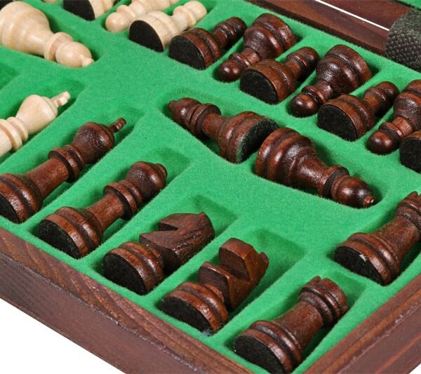 Jeu d'Échecs en Bois Compact – Ensemble Pliable pour Débutants