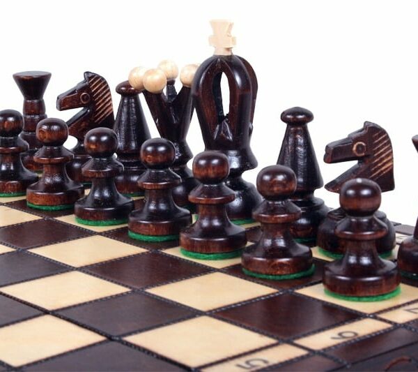 Petit Ensemble d'Échecs en Bois – Échiquier Pliable avec Compartiments de Rangement