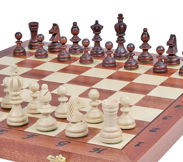 Jeu d’Échecs Pliant en Bois - Échiquier Alphanumérique avec Rangement