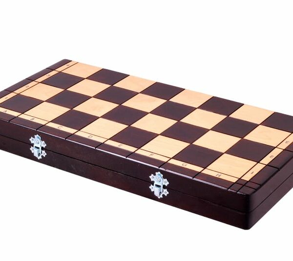 Ensemble de Jeu d'Échecs en Bois – Design Élégant avec Échiquier Pliant