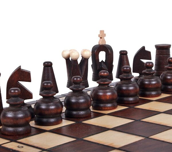 Jeu d’Échecs Pliant en Bois - Échiquier Compact 31 cm avec Rangement