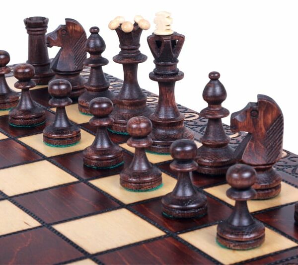 Ensemble d'Échecs en Bois Lesté – Échiquier Pliant avec Compartiment de Rangement