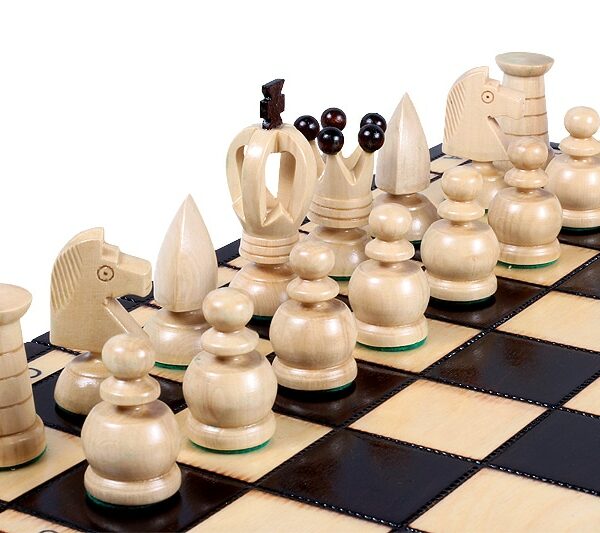 Jeu d'Échecs en Bois Pliant – Ensemble avec Échiquier Compact