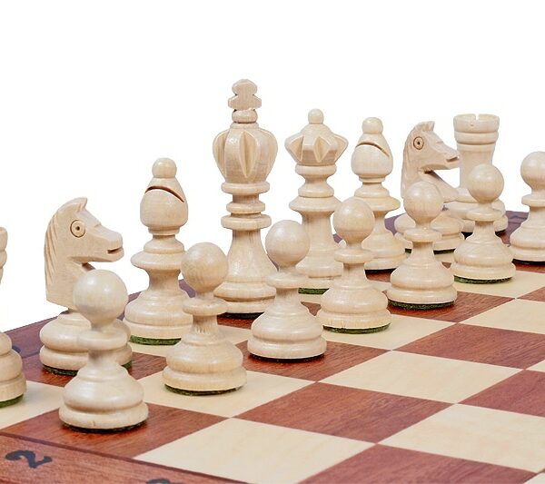 Jeu d’Échecs Pliant en Bois - Échiquier Alphanumérique avec Rangement