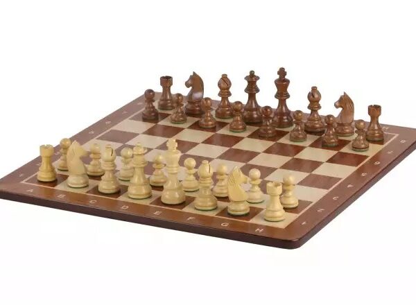 Jeu d'Échecs en Bois d'Acacia & Buis - Échiquier Alphanumérique