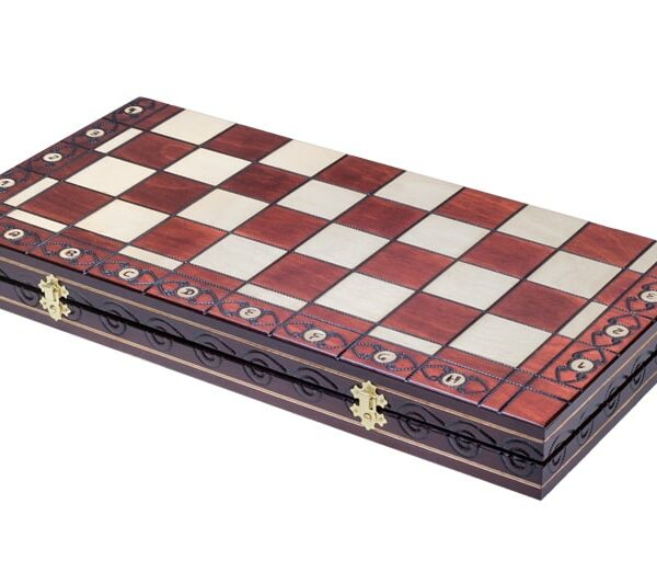 Jeu d’Échecs Décoratif en Bois - Grand Échiquier Pliant avec Rangement Individuel