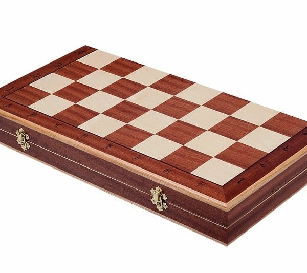 Jeu d’Échecs Staunton Taille 7 - Échiquier Pliant 50 cm avec Rangement en Bois