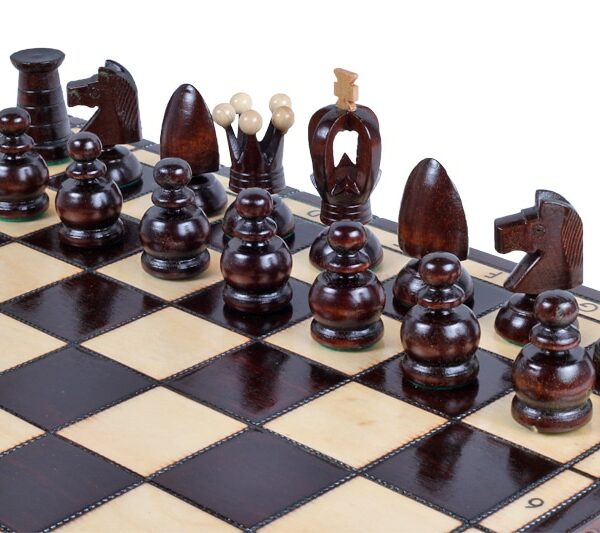 Jeu d'Échecs en Bois Pliant – Ensemble avec Échiquier Compact