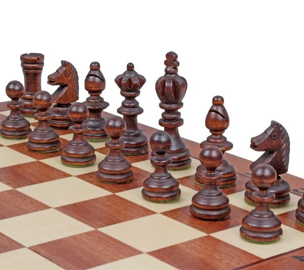 Jeu d’Échecs Pliant en Bois - Échiquier Alphanumérique avec Rangement