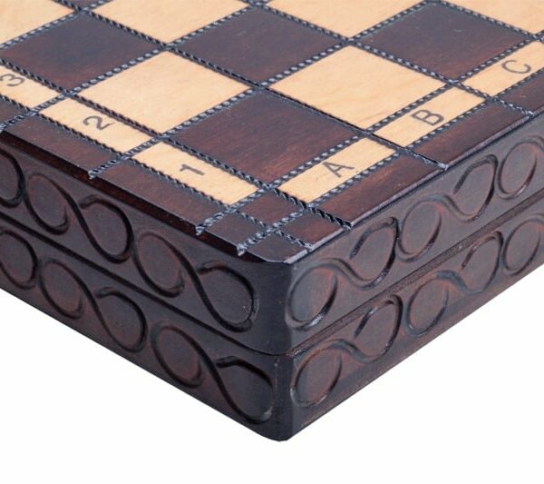 Jeu d’Échecs Pliable en Bois avec Échiquier de 30 cm et Rangement en Feutre