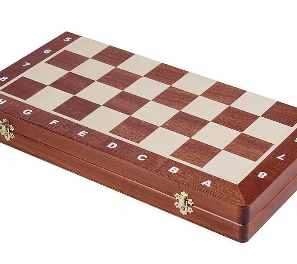 Jeu d'Échecs Lesté Staunton Taille 5 - Échiquier Pliant en Acajou et Sycomore avec Rangement