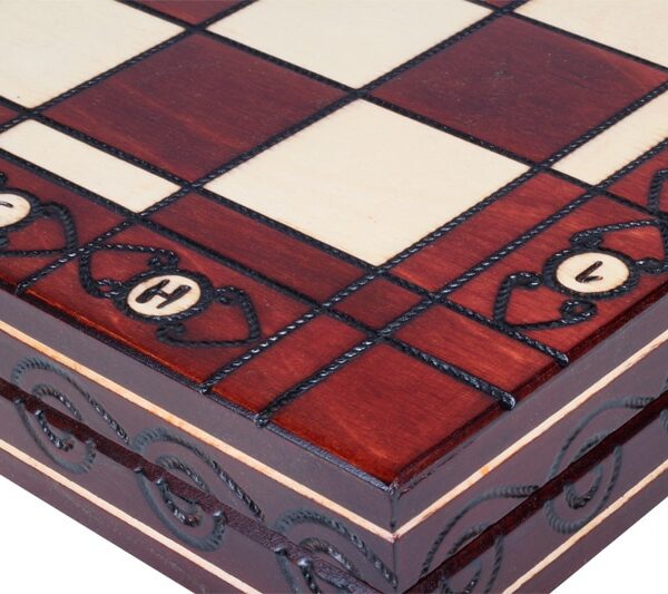 Jeu d’Échecs Décoratif en Bois - Grand Échiquier Pliant avec Rangement Individuel