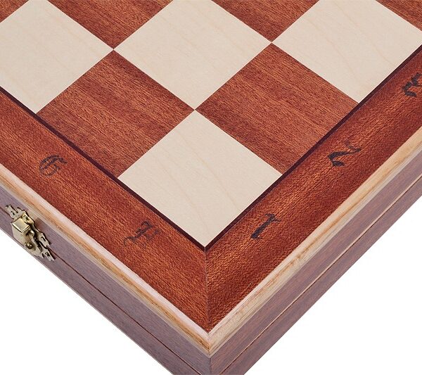 Jeu d’Échecs Staunton Taille 7 - Échiquier Pliant 50 cm avec Rangement en Bois