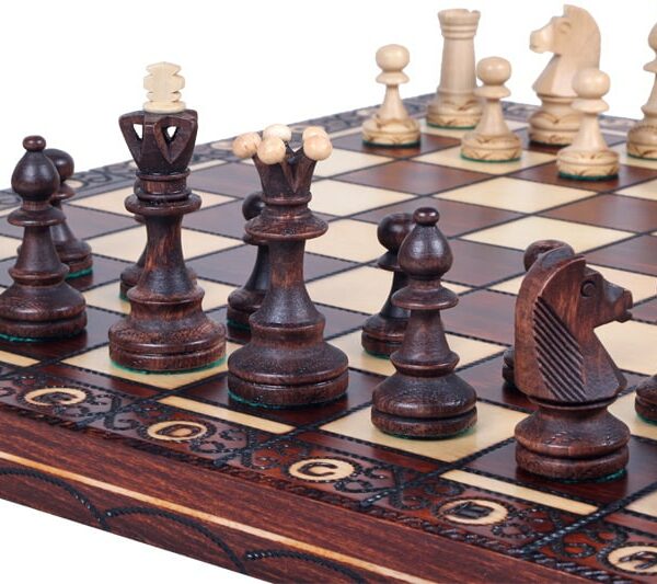 Ensemble d'Échecs en Bois Lesté – Échiquier Pliant avec Compartiment de Rangement