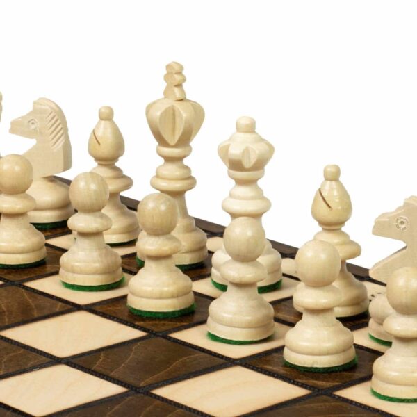 Jeu d'Échecs en Bois avec Figurines en Sycomore et Échiquier Pliable