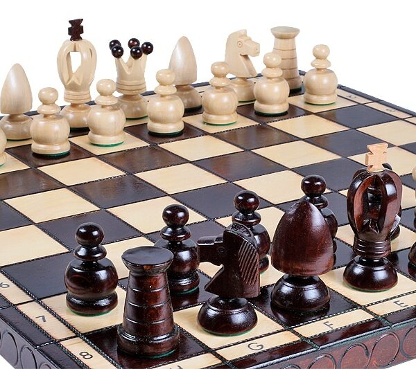 Jeu d'Échecs en Bois Pliant – Ensemble avec Échiquier Compact