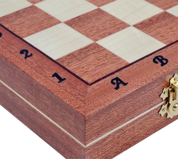 Jeu d’Échecs Pliant en Bois - Échiquier Alphanumérique avec Rangement