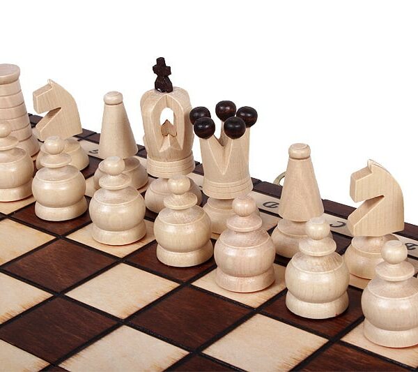 Jeu d’Échecs Pliant en Bois - Échiquier Compact 31 cm avec Rangement