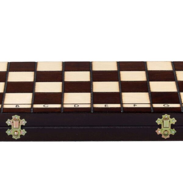 Jeu d’Échecs Pliant Alphanumérique en Bois - Échiquier 42 cm avec Rangement