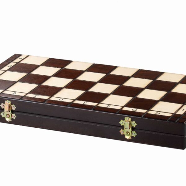 Jeu d’Échecs Pliant Alphanumérique en Bois - Échiquier 42 cm avec Rangement