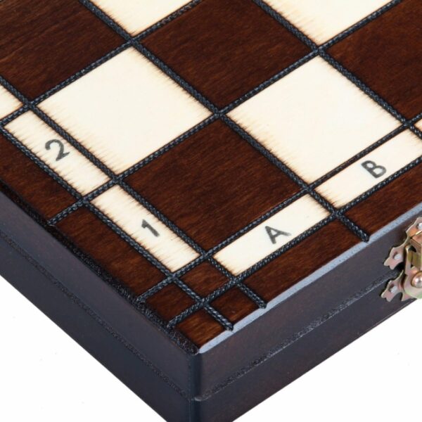 Jeu d’Échecs Pliant Alphanumérique en Bois - Échiquier 42 cm avec Rangement