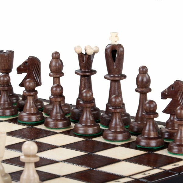 Jeu d’Échecs Pliant Alphanumérique en Bois - Échiquier 42 cm avec Rangement