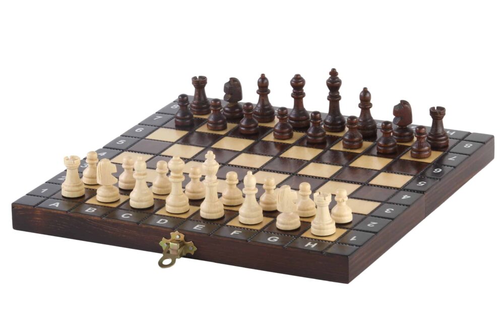 Jeu d'échecs en bois compact – Échecs, dames et backgammon en un seul set