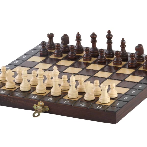 Jeu d'échecs en bois compact – Échecs, dames et backgammon en un seul set