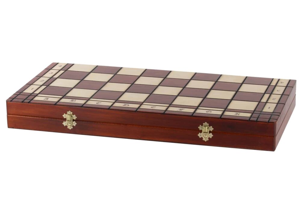 Grand Jeu d’Échecs en Bois Staunton - Échiquier Pliant 55 cm avec Rangement