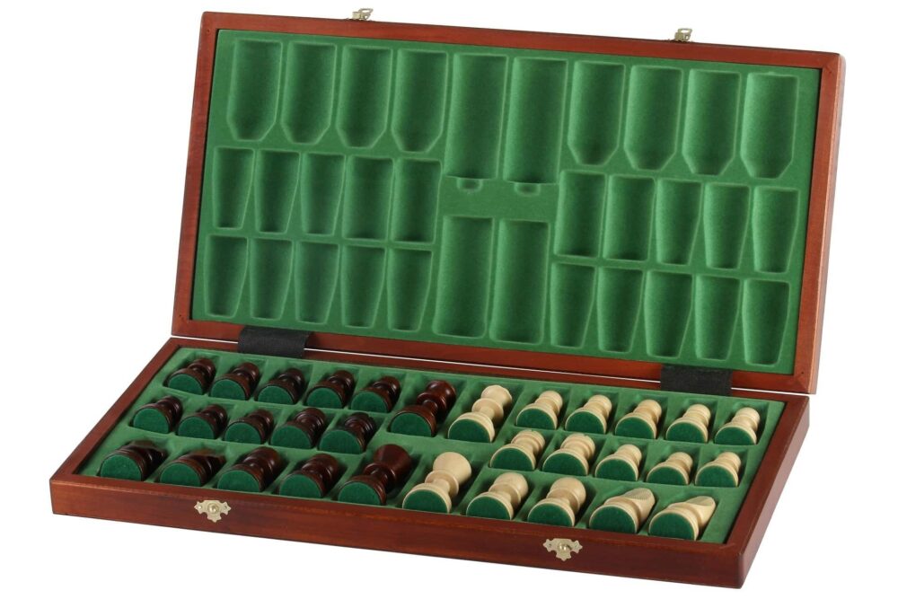 Grand Jeu d’Échecs en Bois Staunton - Échiquier Pliant 55 cm avec Rangement