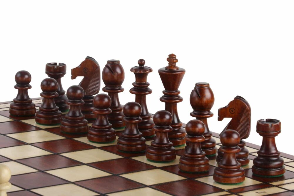 Grand Jeu d’Échecs en Bois Staunton - Échiquier Pliant 55 cm avec Rangement