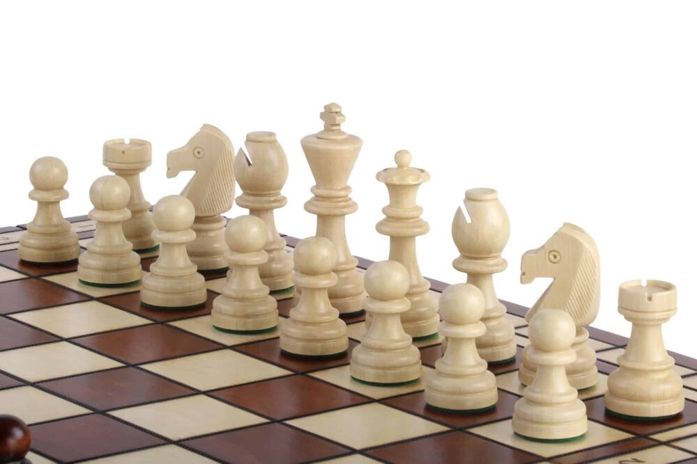 Grand Jeu d’Échecs en Bois Staunton - Échiquier Pliant 55 cm avec Rangement