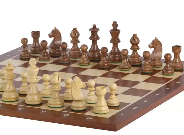 Jeu d'Échecs pour Débutant en Bois d'Érable et Acajou - Pièces Staunton en Buis et Acacia