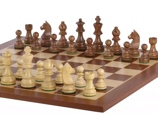 Jeu d'Échecs pour Débutant en Bois Érable et Acajou - Pièces Staunton en Buis et Acacia