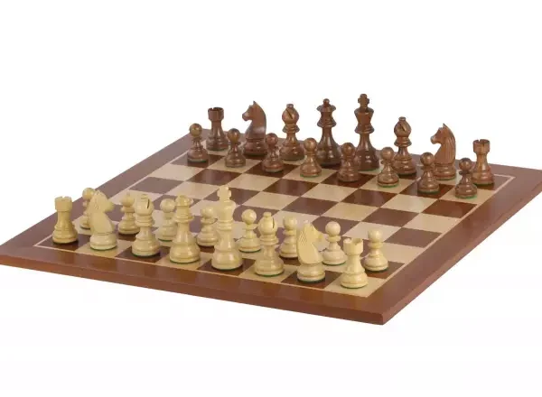 Jeu d'Échecs pour Débutant en Bois Érable et Acajou - Pièces Staunton en Buis et Acacia