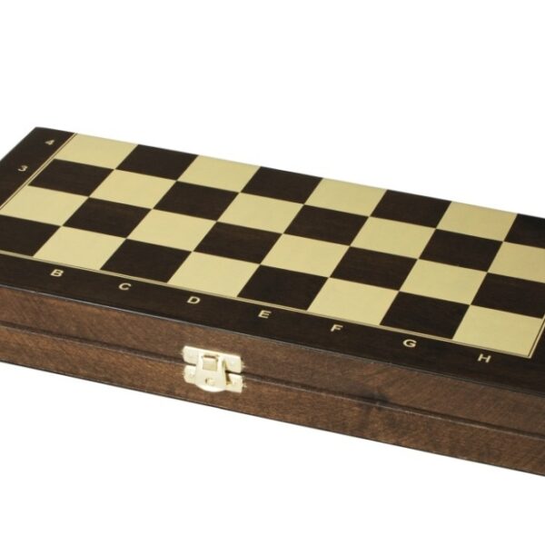 Échiquier Pliant en Bois 35 cm avec Pièces d’Échecs et Rangement