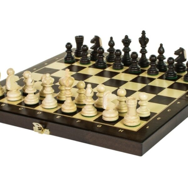 Échiquier Pliant en Bois 35 cm avec Pièces d’Échecs et Rangement