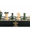 Ensemble d’Échecs Royal Vert en Bois – Élégance et Praticité