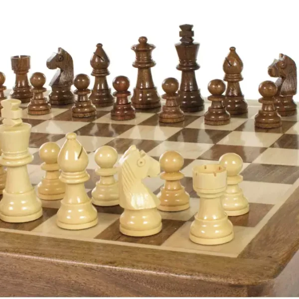 Échecs Magnétiques en Bois avec Échiquier Incrusté de 30 cm – Parfait pour le Voyage